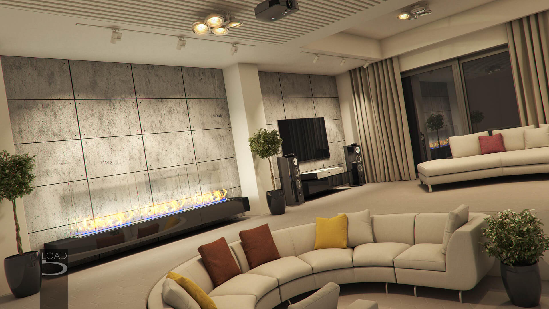 Living Room Concept Interior Rendering Interior Design